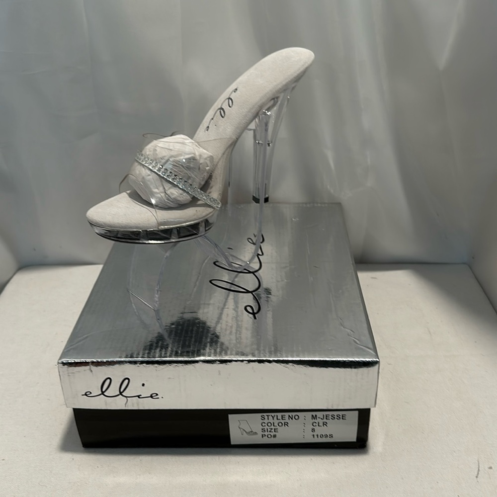 Clear heels 5 inch competition shoes new in the box M Jesse